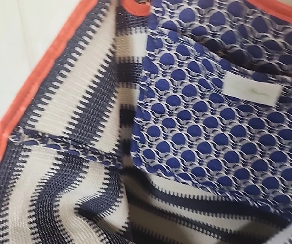Vera Bradley Navy Blue and White Nautical Tote Bag with Rope Handles And Tags